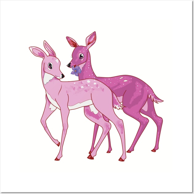 Pink Doe Couple | Lesbian Pride Deer Wall Art by GeorgiaGoddard